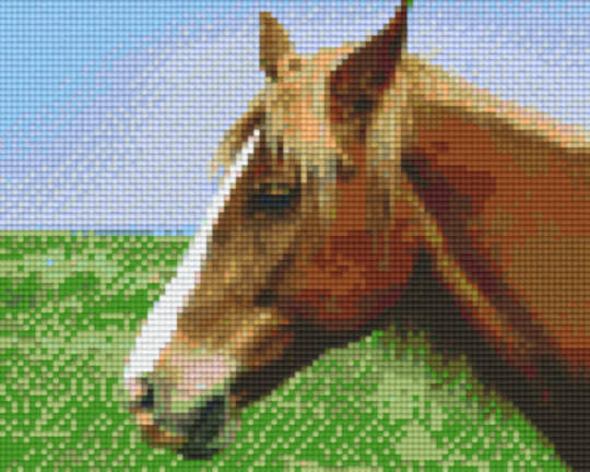 Horse Four [4] Baseplate PixelHobby Mini-mosaic Art Kit
